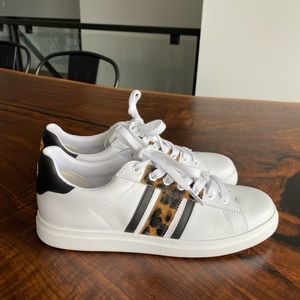 Tory Burch Howell Chevron Sneaker - White/Leopard